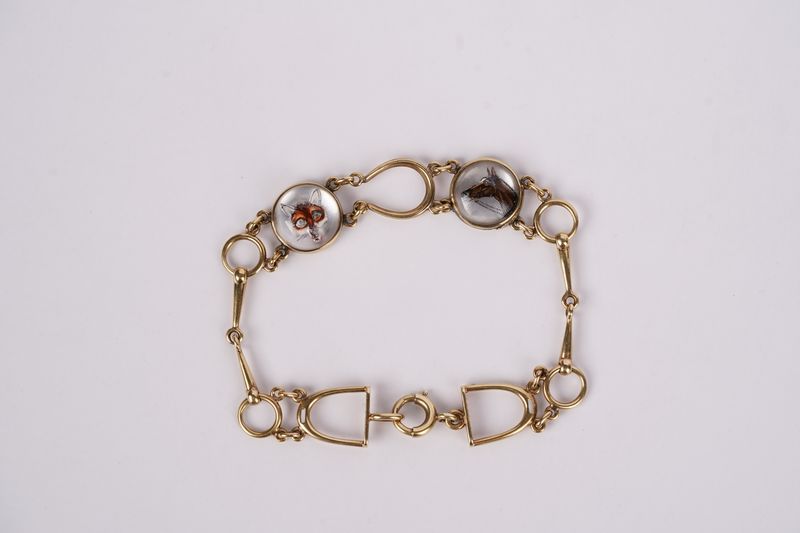 LTTX- 14KY 12.12g Essex Victorian Crystal Bracelet 7.5&quot;