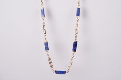 NETX- 14KY 18.73g Blue Lapis Necklace 24&quot;