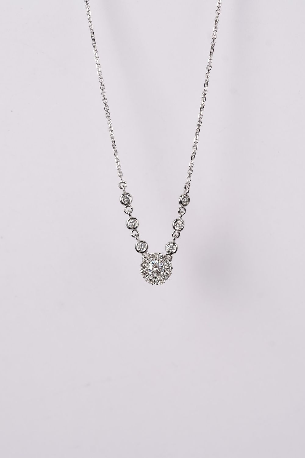 DETX- 18KW 3.43g .40ctw Diamond Fashion Necklace 18-20&quot;