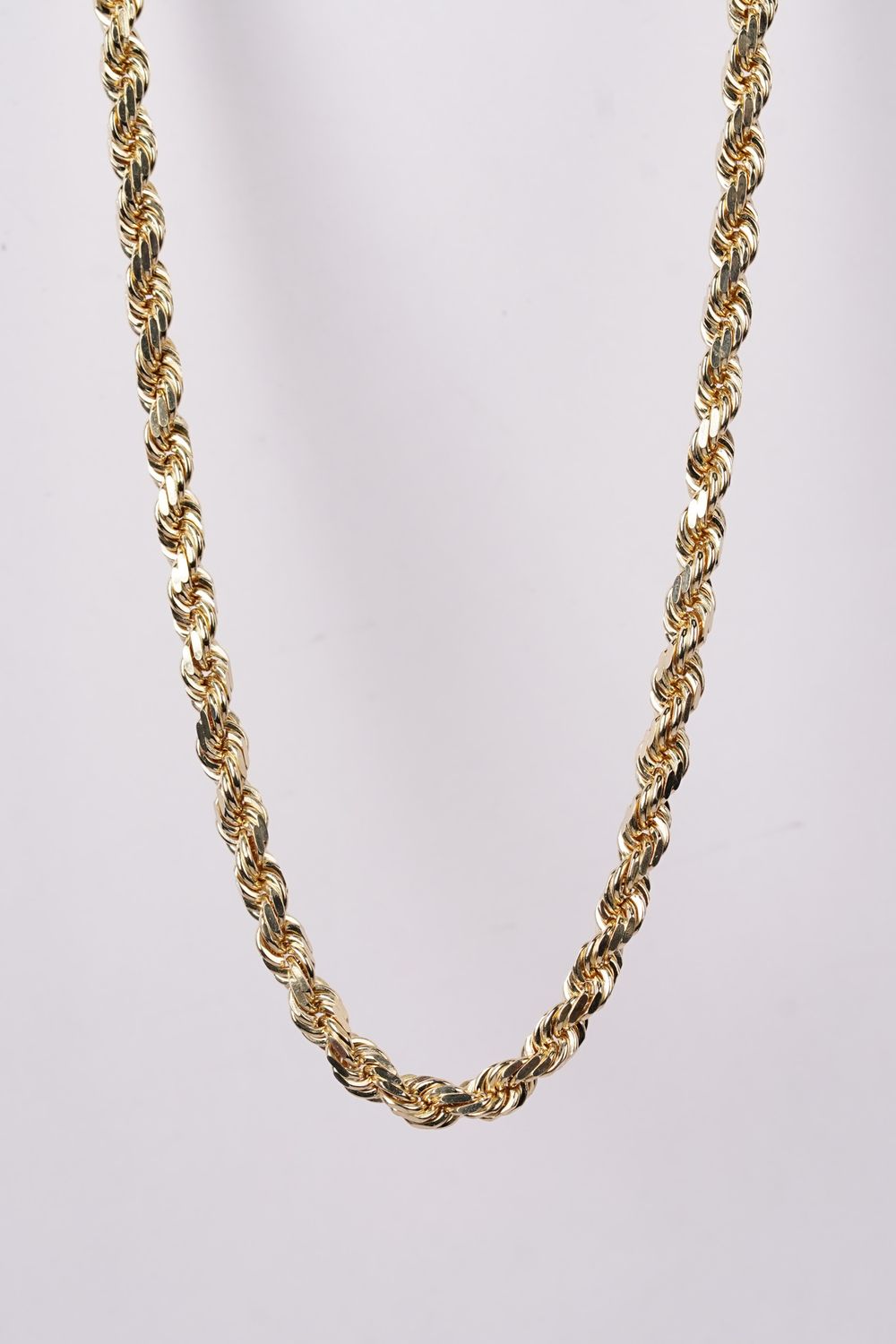 VRTT- 14KY 39.79g 4.4mm Diamond Cut Rope Chain 22&quot;
