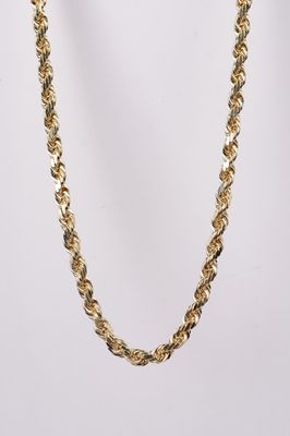 VRTT- 14KY 39.79g 4.4mm Diamond Cut Rope Chain 22&quot;
