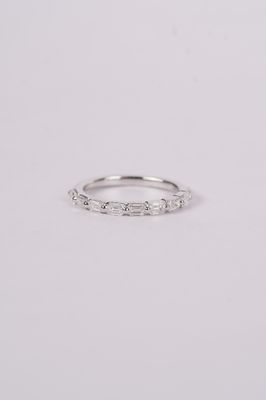 VEDL- 14KW 2.18g .90ctw Emerald Diamond Stackable Band (size 6.5)