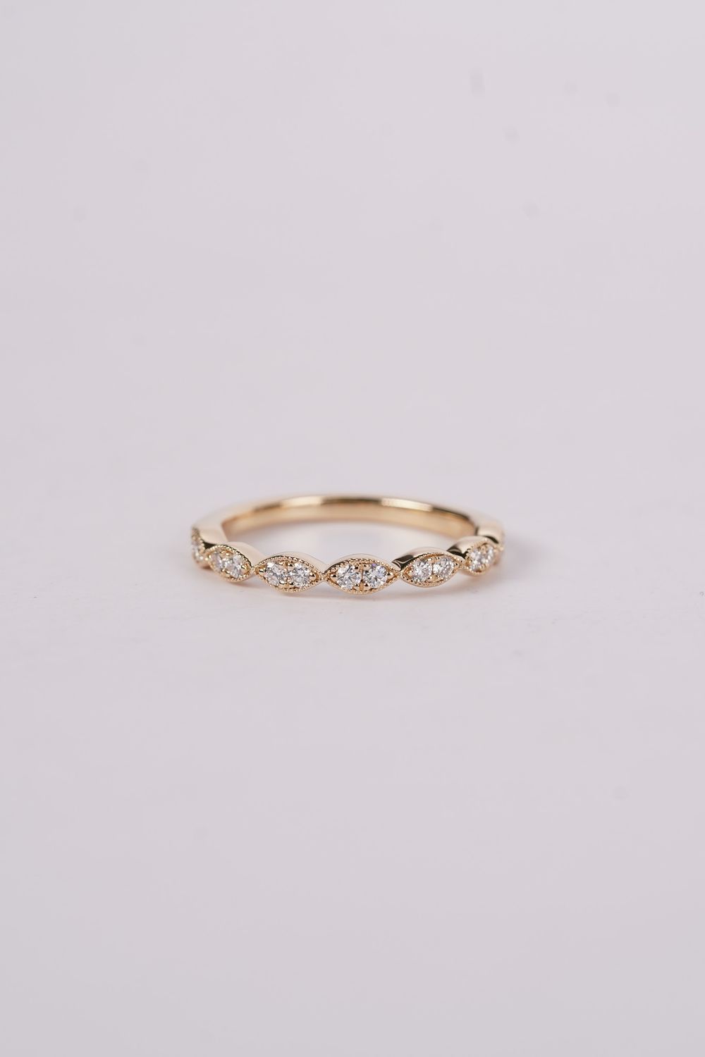 RDLX- 14KY 2.43g .25ctw Diamond Milgrain Stackable Band (size 6.5)