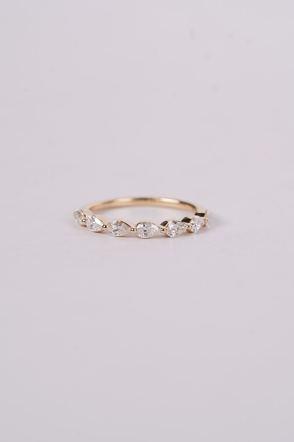 VAEL- 14KY 1.72g .75ctw Pear Diamond Single Prong Stackable Band (size 6.5)