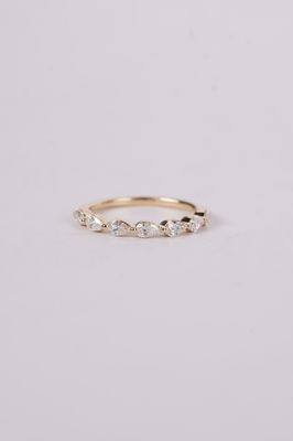 VAEL- 14KY 1.72g .75ctw Pear Diamond Single Prong Stackable Band (size 6.5)