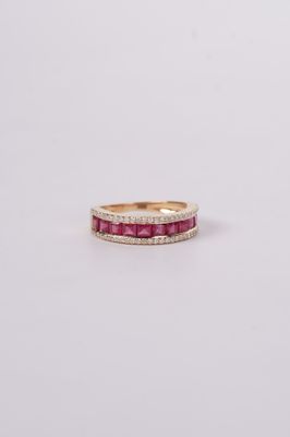 EVDX- 14KY 3.33g 1.90ctw Ruby &amp; Diamond Fashion Ring (size 6.5)