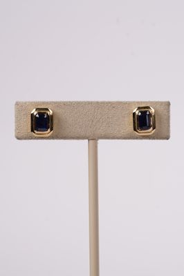 ANR- 14KY 2.40g 1.75ctw Sapphire Bezel Stud Earrings