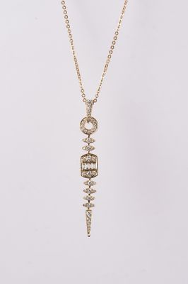 IREX-14KY 4.1g .55ctw Diamond Fashion Drop Necklace 16-18&quot;