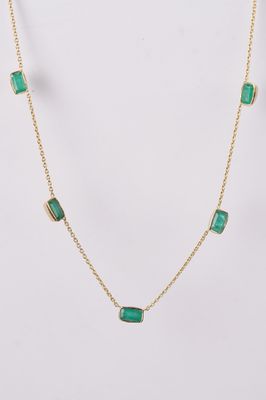 NVAX- 14KY 2.6g 1.56ctw Emerald Fashion Necklace 16-18