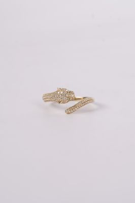 DETX- 14KY 2.40g .54ctw Emerald &amp; Diamond Panther Ring (size 7)