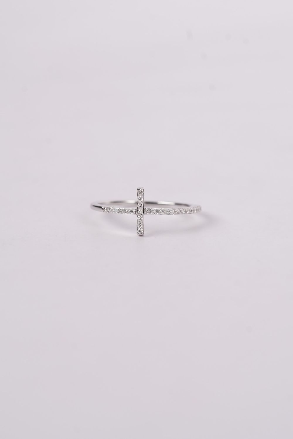 VLN- 14KW 1.50g .18ctw Diamond Cross Fashion Ring (size 7)