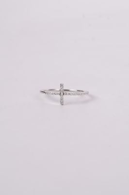 VLN- 14KW 1.50g .18ctw Diamond Cross Fashion Ring (size 7)