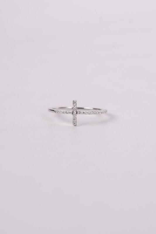 VLN- 14KW 1.50g .18ctw Diamond Cross Fashion Ring (size 7)