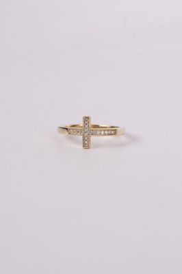 ABI- 14KY 2.50g .14ctw Diamond Cross Fashion Ring (size 7)