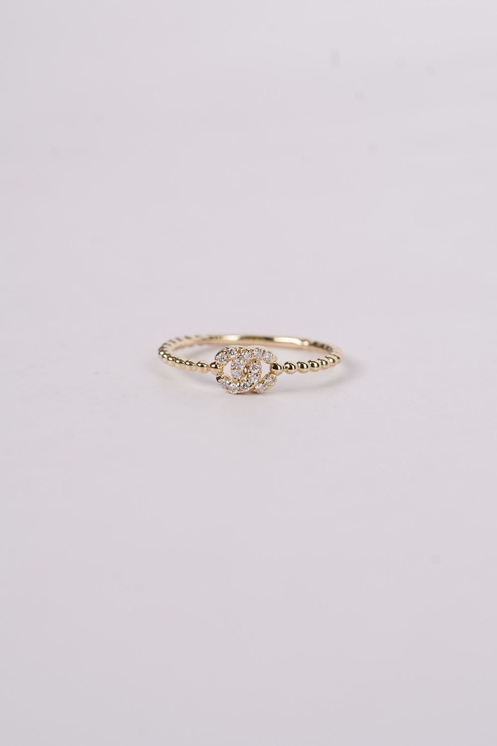 VBN- 14KY 1.50g .12ctw Diamond Beaded CC Fashion Ring (size 7)