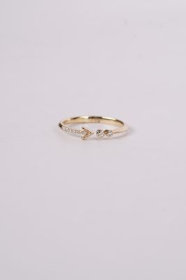 VBN- 14KY 1.60g .10ctw Diamond Arrow Open Fashion Ring (size 7)