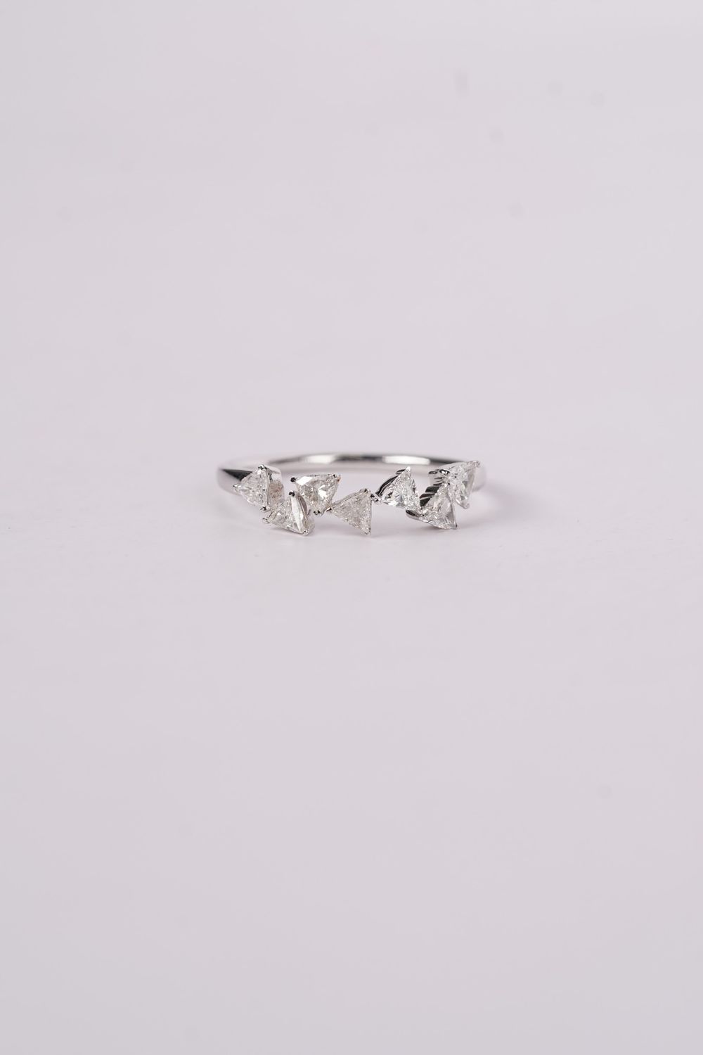 ENIX- 14KW 1.80g .60ctw Trillion Diamond Stackable Band (size 7)