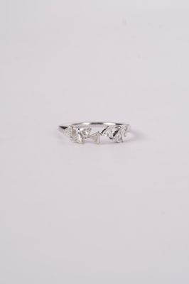 ENIX- 14KW 1.80g .60ctw Trillion Diamond Stackable Band (size 7)