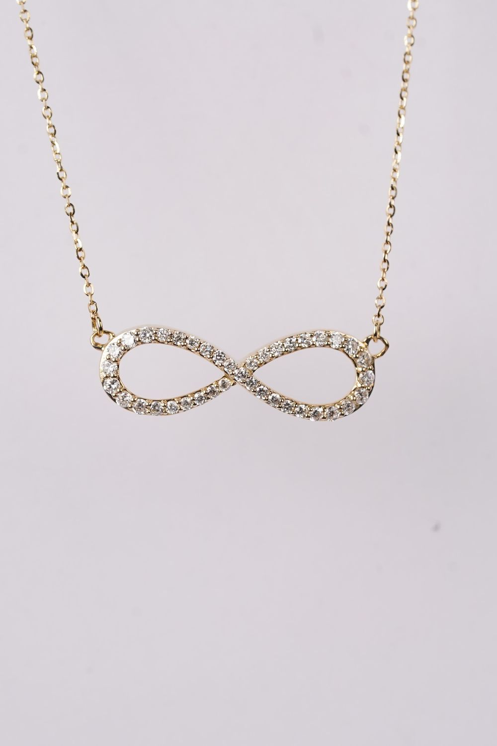 DNEX- 14KY 2.80g .50ctw Diamond Infinity Necklace 16-18&quot;