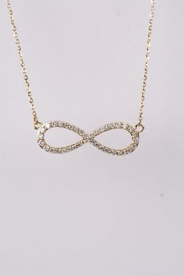 DNEX- 14KY 2.80g .50ctw Diamond Infinity Necklace 16-18&quot;