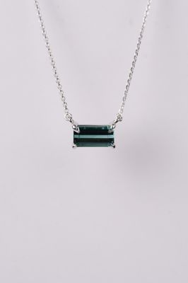 EERX- 14KW 3.31g 2.56ct Tourmaline Solitaire Necklace 16-18&quot;