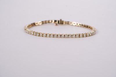 NNTT- 14KY 15.22g 5.00ctw Diamond Tennis Bracelet 7&quot;