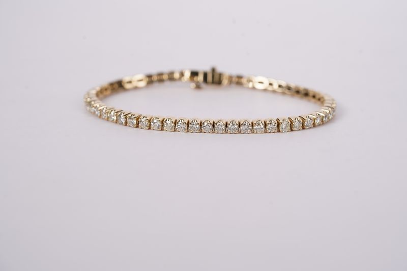NNTT- 14KY 15.22g 5.00ctw Diamond Tennis Bracelet 7&quot;