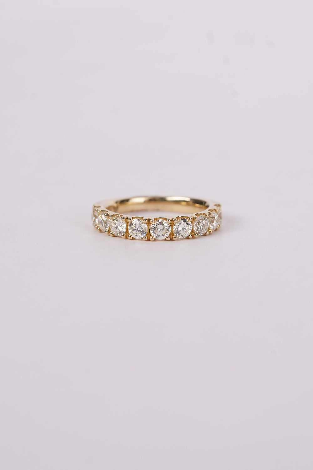 VRBA- 14KY 3.90g 1.50ctw Round Diamond U-Prong Stackable Band (size 6.5)