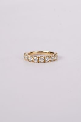 VRBA- 14KY 3.90g 1.50ctw Round Diamond U-Prong Stackable Band (size 6.5)