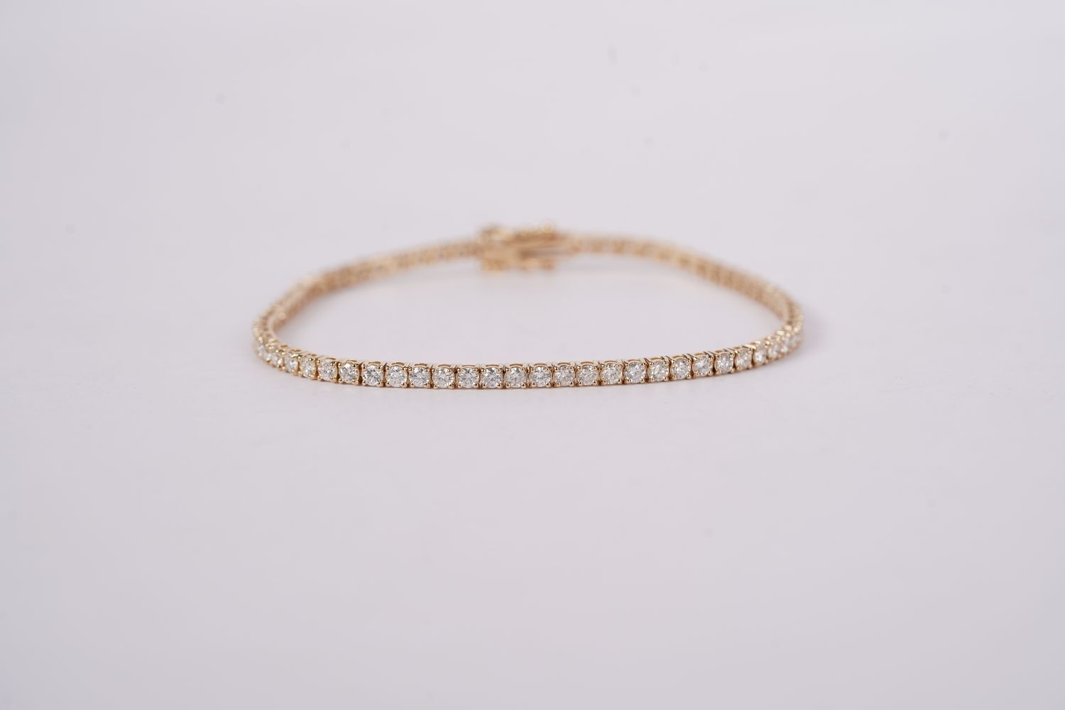 VBTT- 14KY 6.04g 3.00ctw I-J/SI1-I1 Round Tennis Bracelet 7&quot;