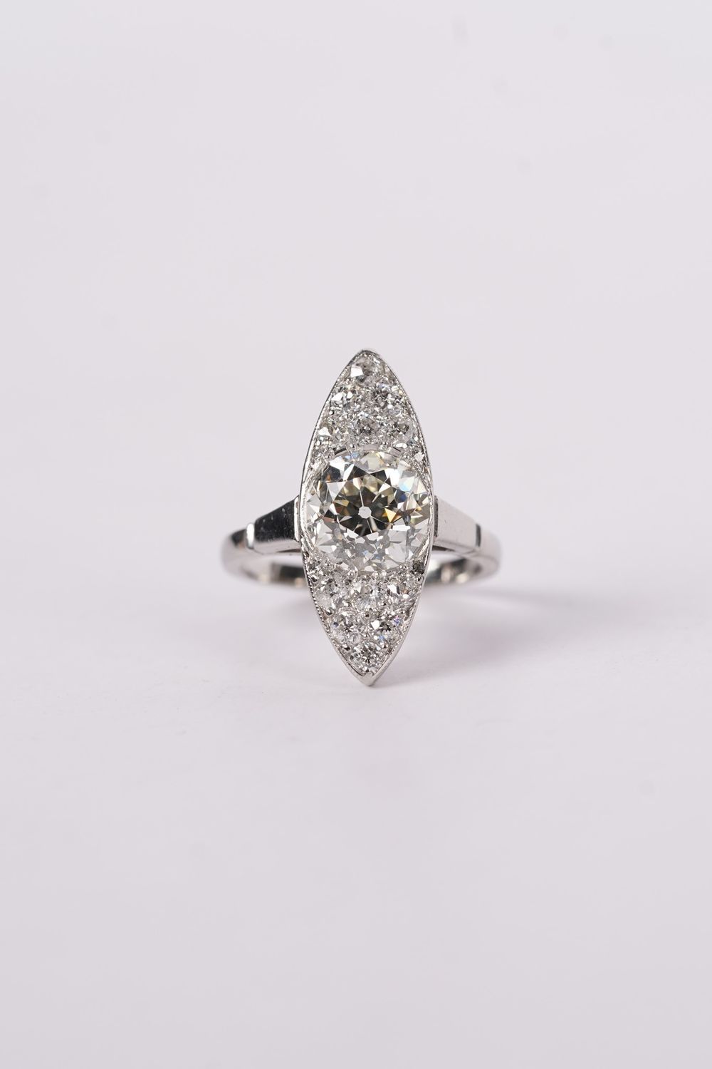 VTXTT- Platinum 6.05g 2.88ctw (2.07ctr) L/VS2 GIA European Cut Diamond Vintage Ring (size 5.75)