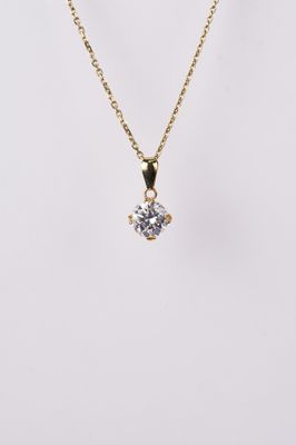 IATT- 14KY 2.94g 1.95ct J/SI2 Round Diamond Solitaire Necklace 18&quot;