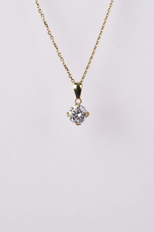 IATT- 14KY 2.94g 1.95ct J/SI2 Round Diamond Solitaire Necklace 18&quot;