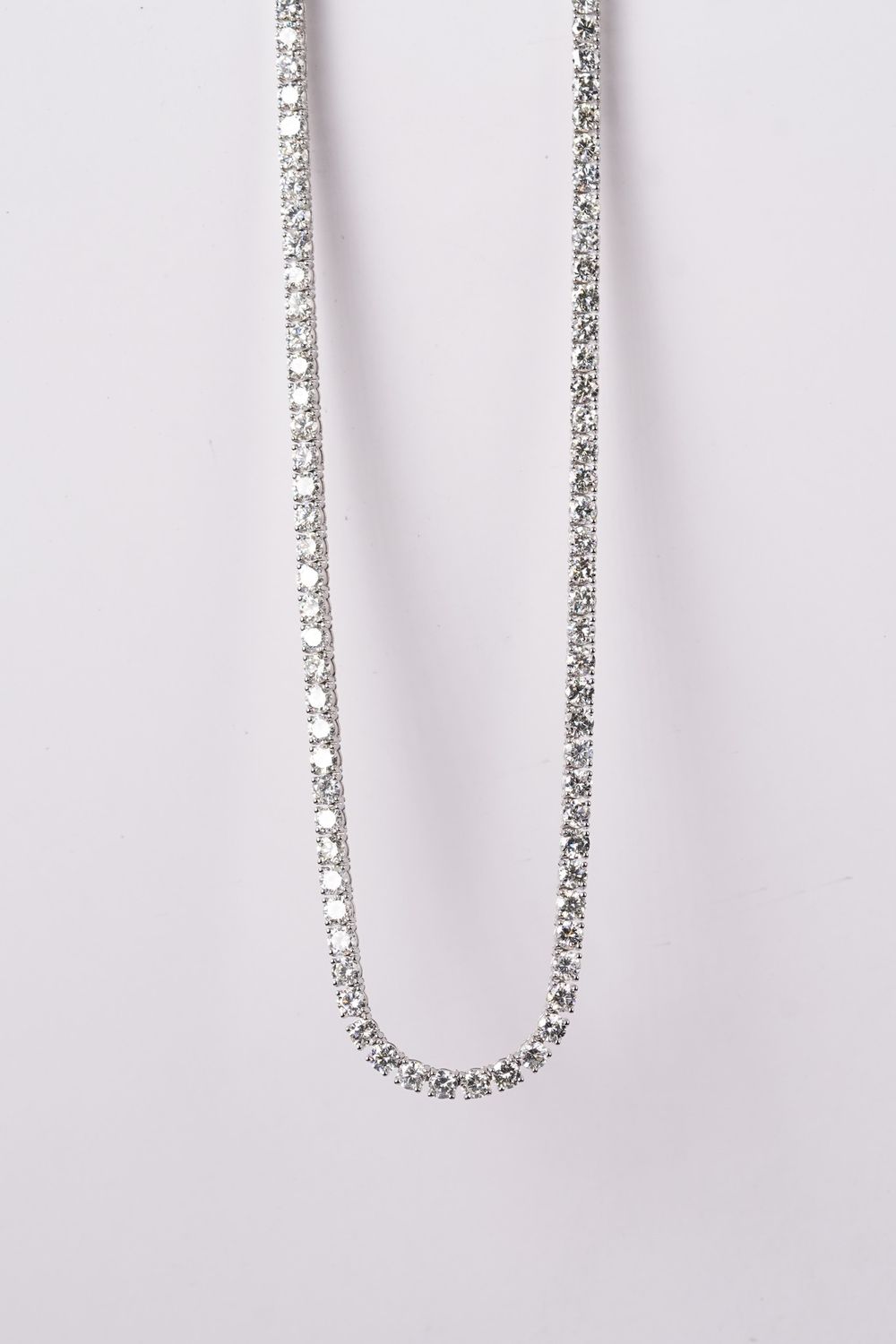 VDAET- 14KW 28.16g 23.90ctw Diamond Tennis Necklace 16.5&quot;