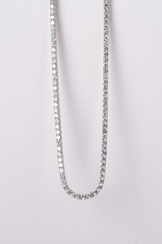 VDAET- 14KW 28.16g 23.90ctw Diamond Tennis Necklace 16.5&quot;