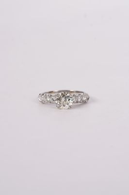 RLTT- Platinum 7.33g 2.67ctw (1.97ctr) J/VS2 European Cut Diamond Antique Ring (size 9)