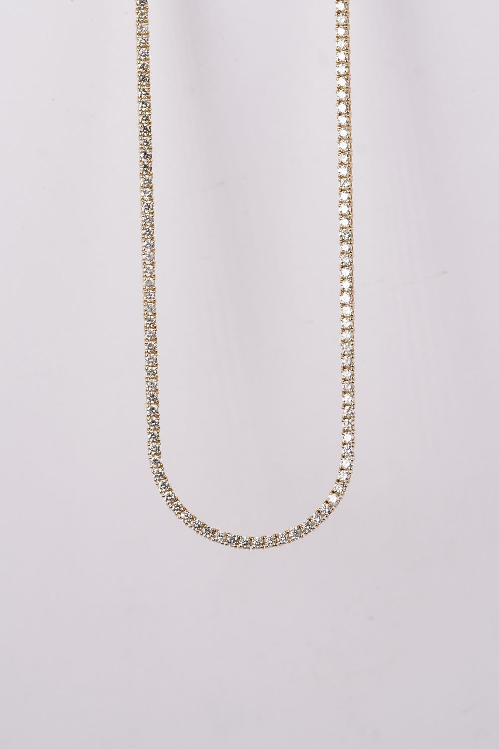 DNLL- 14KY 16.81g 7.15ctw Diamond Tennis Necklace 16&quot;