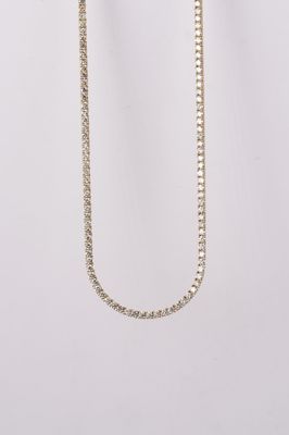 DNLL- 14KY 16.81g 7.15ctw Diamond Tennis Necklace 16&quot;