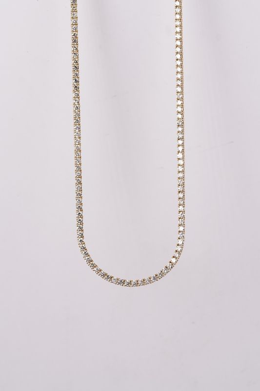DNLL- 14KY 16.81g 7.15ctw Diamond Tennis Necklace 16&quot;