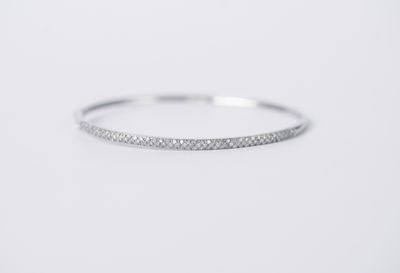 DET- 14KW 6.95g 1.40ctw Diamond Pave Open Bangle Bracelet