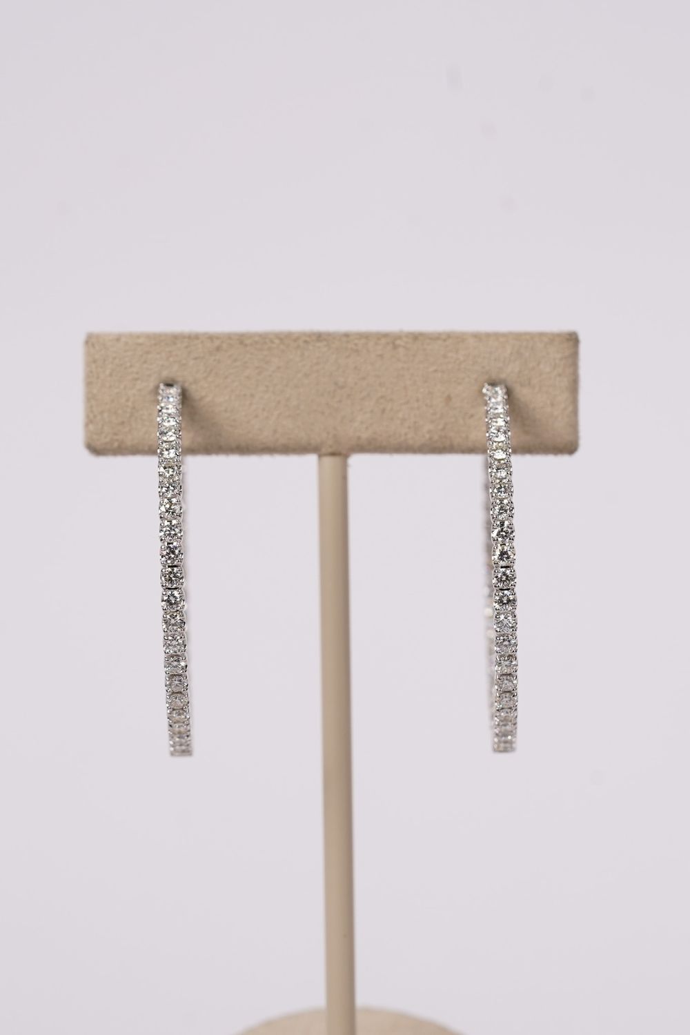 RITX- 14KW 7.59g 1.20ctw Diamond Inside/Out Hoop Earrings