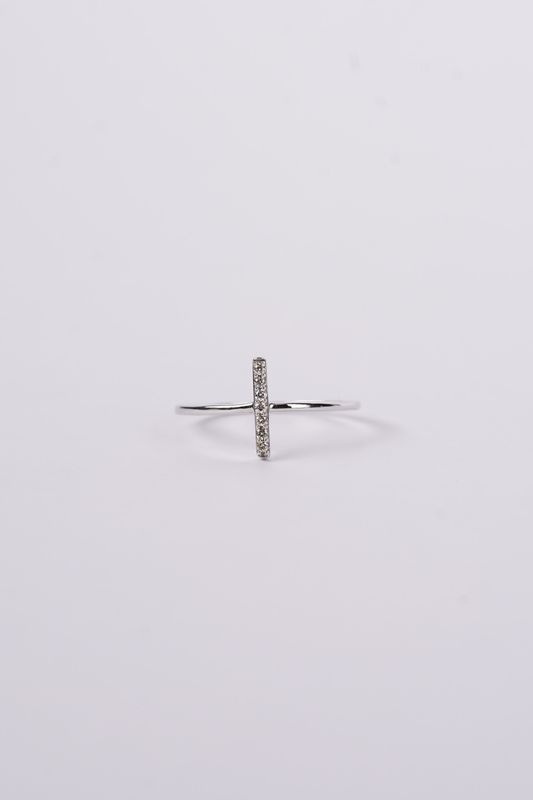 VTT- 14KW .88g .05ctw Diamond Bar Fashion Ring (size 7)
