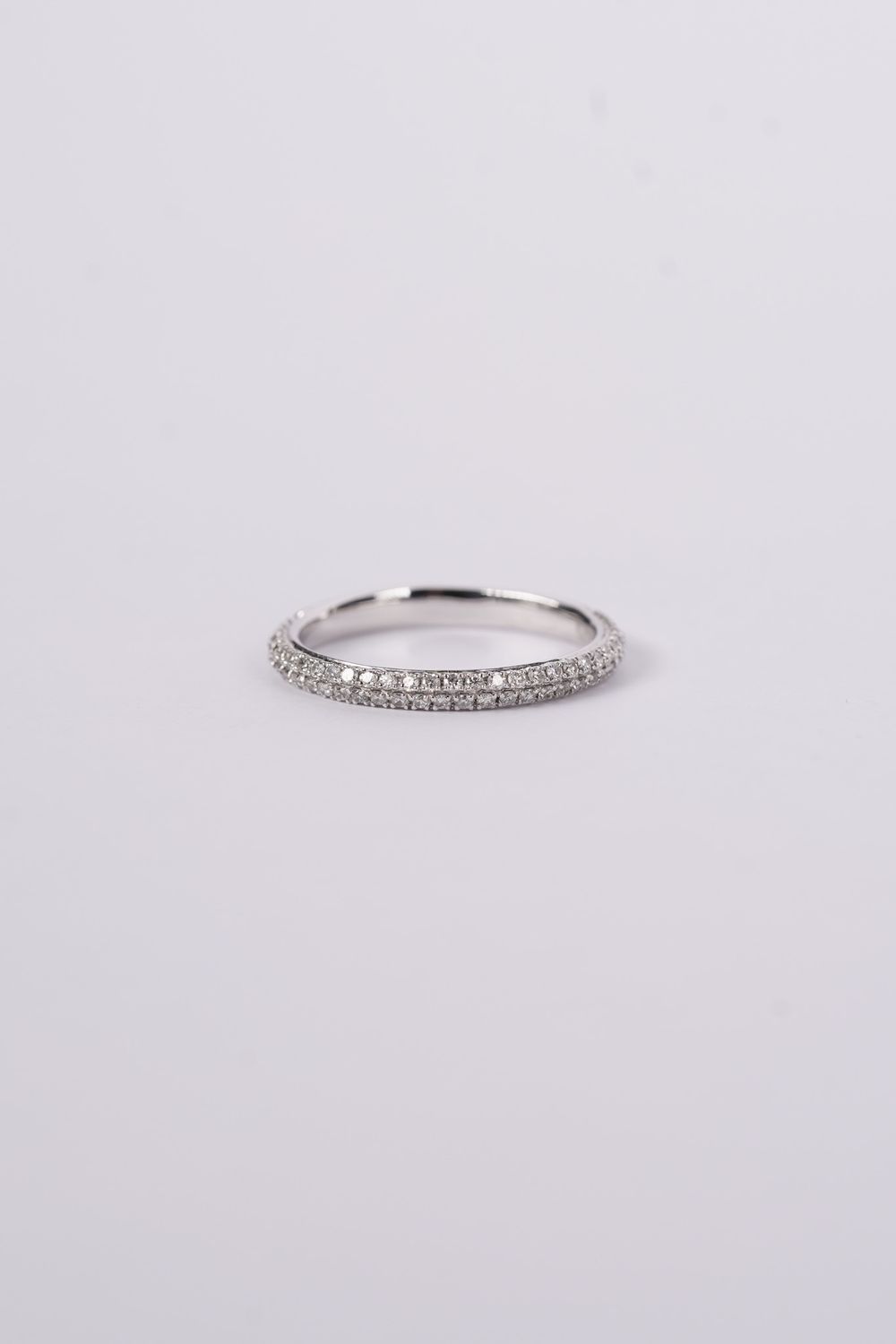 NAE- 14KW 2.1g .38cw Diamond Pave Stackable Band (size 6.5)