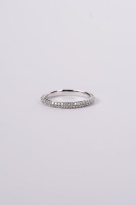 NAE- 14KW 2.1g .38cw Diamond Pave Stackable Band (size 6.5)