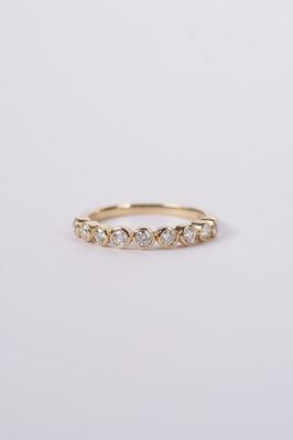 DTI- 14KY 2.05g .38ctw Diamond Bezel Stackable Band (size 6.5)