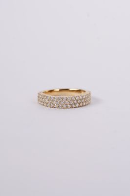 VVBA- 18KY 3.93g .78ctw Diamond Fashion Ring (size 6.5)