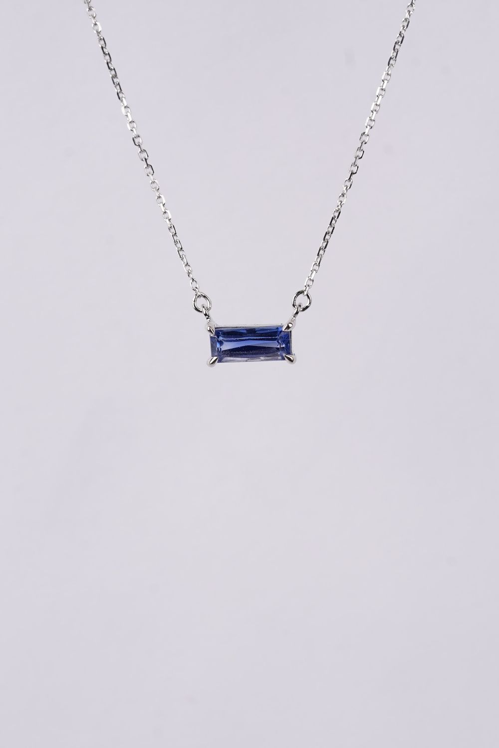 BNNX- 14KW 2.23g 1.23ct Tanzanite Solitaire Necklace 16-18&quot;