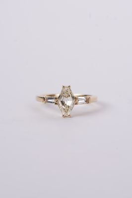 ETPT- 14KY 3.28g 1.75ctw (1.51ctr) K/VS2 Rhomboid Cut Diamond Engagement Ring (size 7)