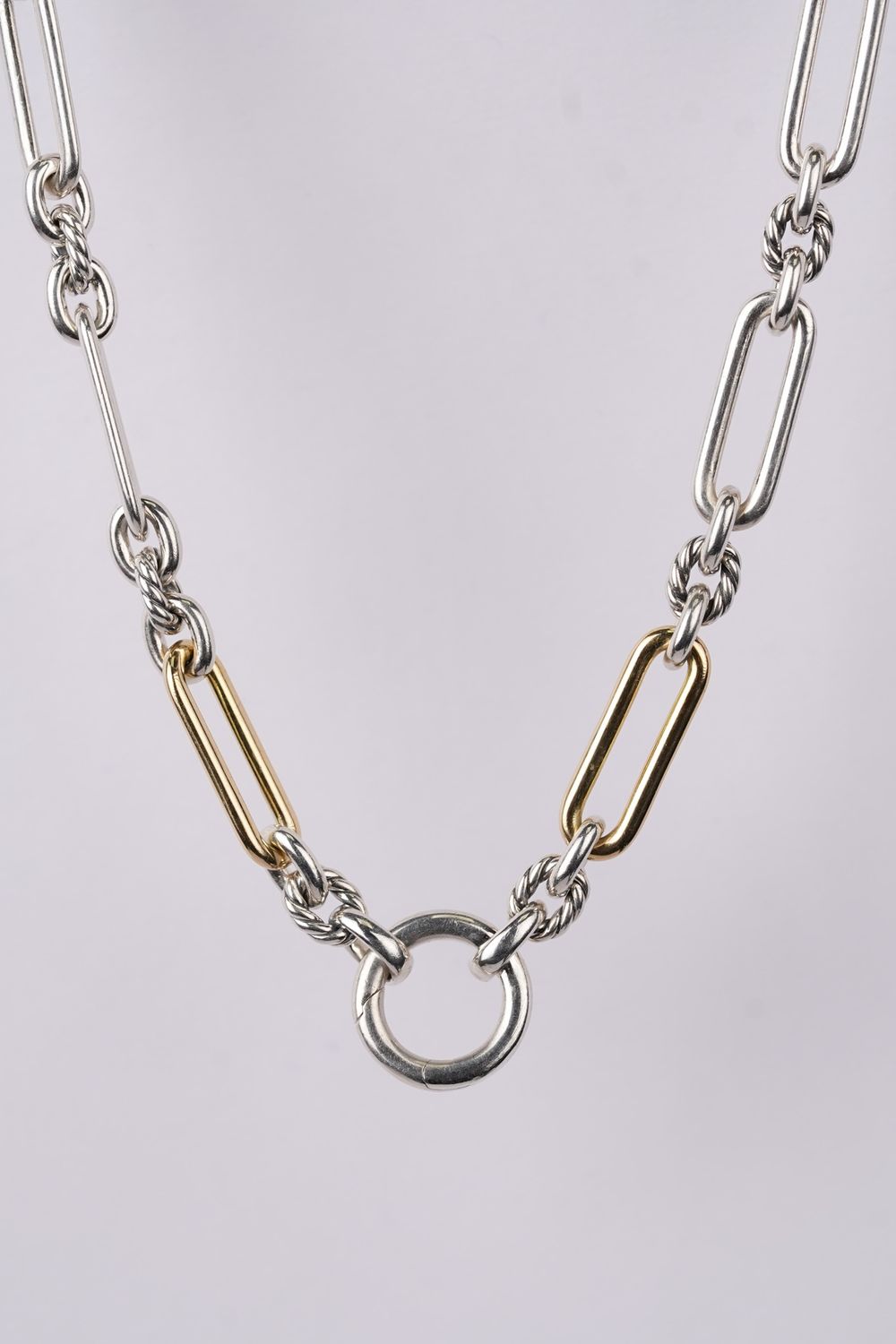 ETTX- David Yurman 39.96g 18KY/Sterling Fashion Necklace 16&quot;
