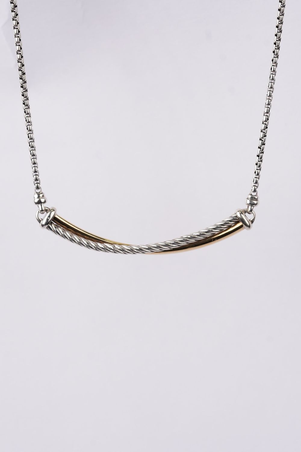 ATT- David Yurman 10.44g 18KY/Sterling Fashion Necklace 16&quot;